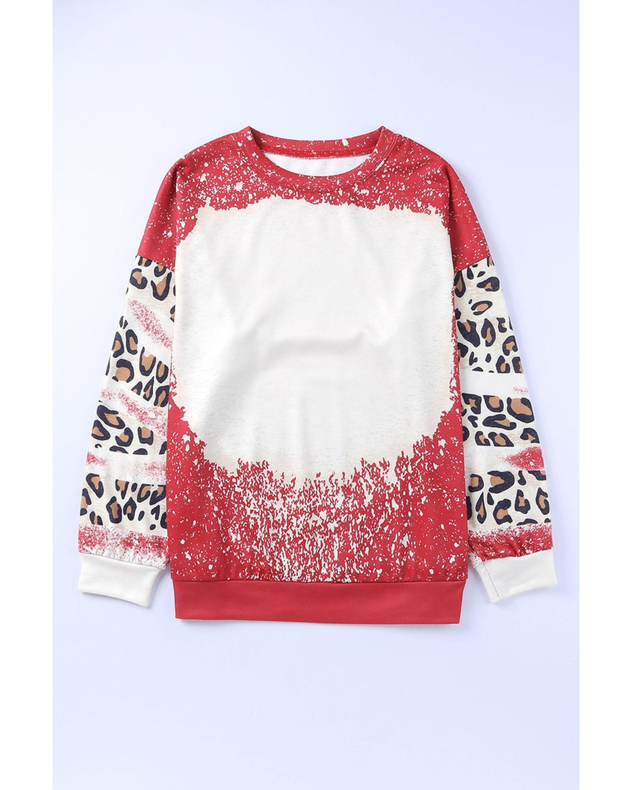 Azura Exchange Leopard Print Sweatshirt with Tie Dye Design - L