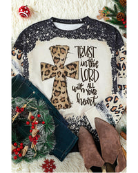 Thumbnail for Azura Exchange Leopard Insert Bleached Sweatshirt - L