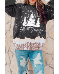 Thumbnail for Azura Exchange Christmas Graphic Leopard Bleached Sweatshirt - L