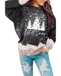 Thumbnail for Azura Exchange Christmas Graphic Leopard Bleached Sweatshirt - L