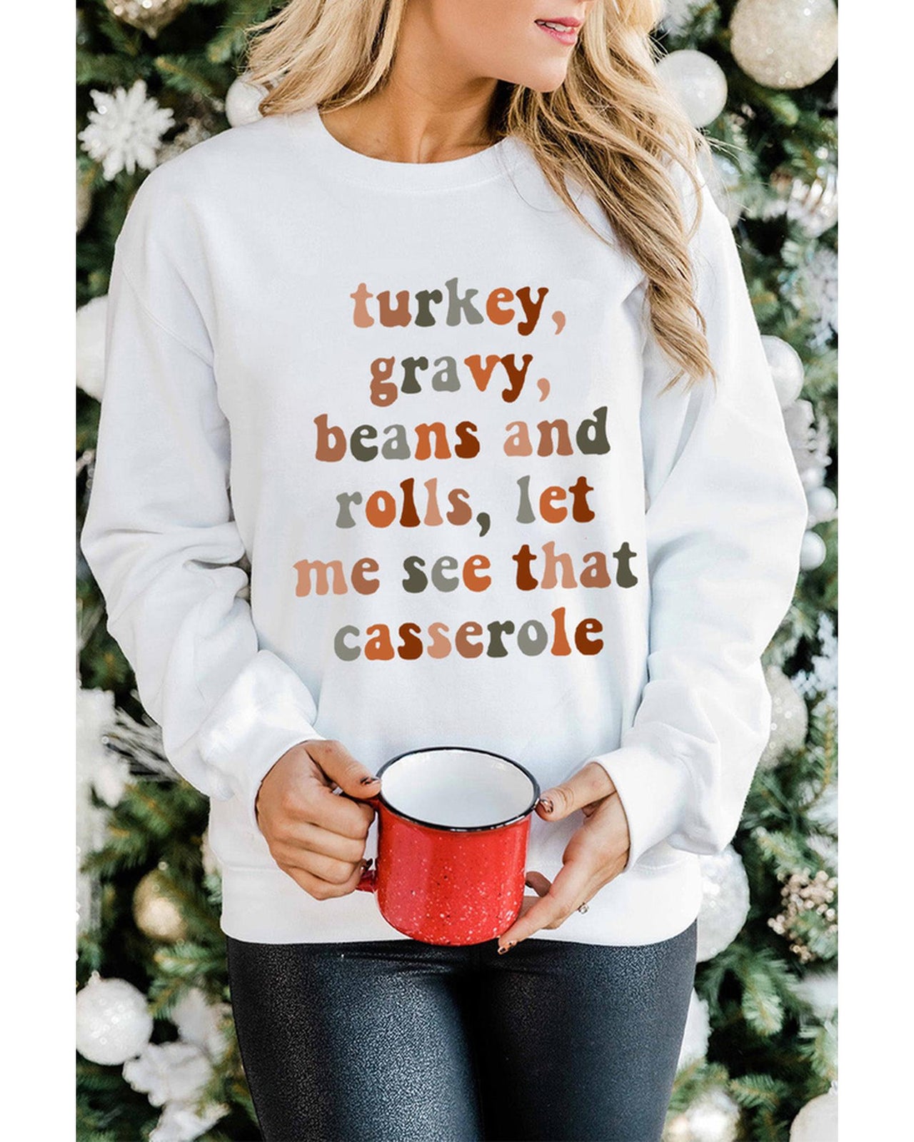 Azura Exchange Thanksgiving Letter Long Sleeve Sweatshirt - L