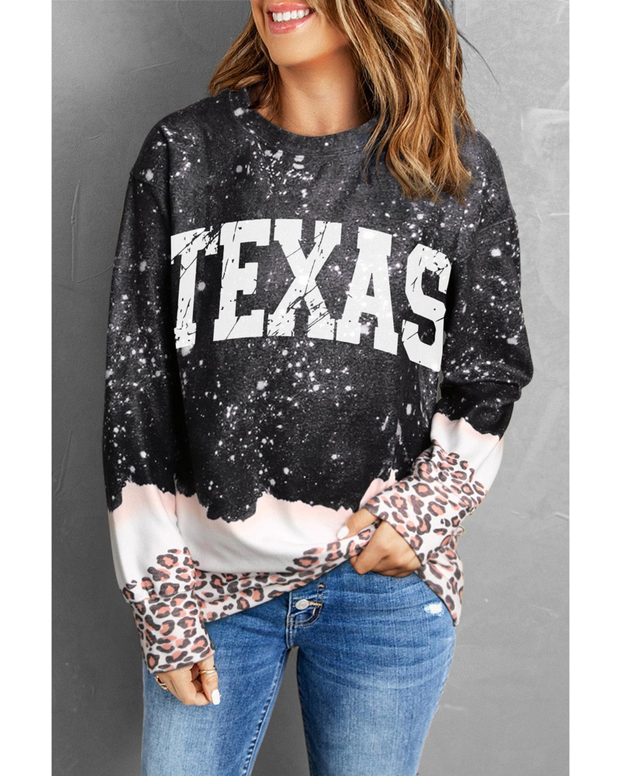 Azura Exchange Leopard Color Block Pullover Sweatshirt - XL