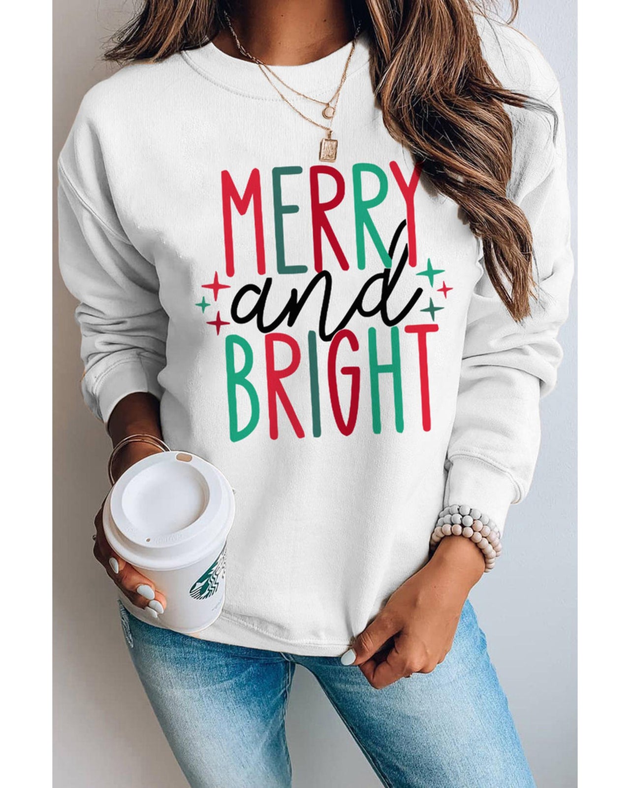 Azura Exchange Merry and Bright Long Sleeve Graphic Sweatshirt - 2XL