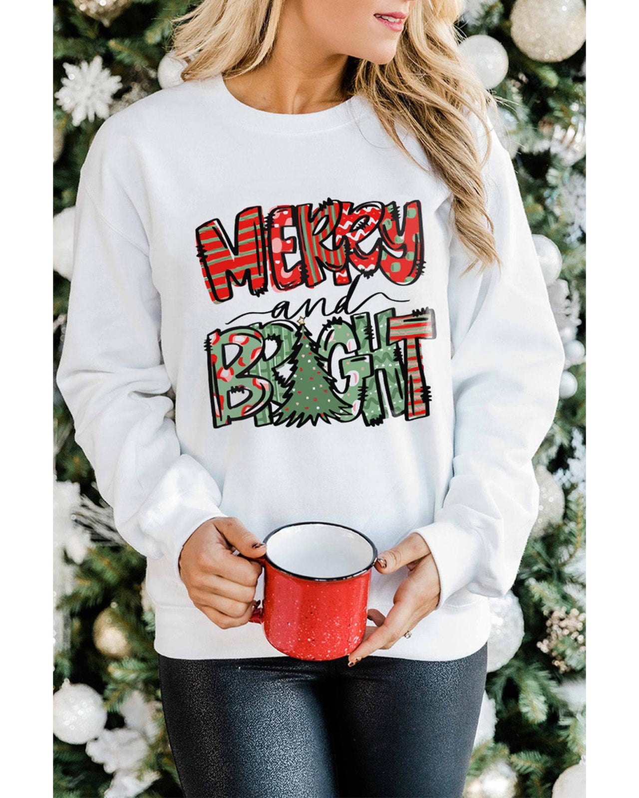 Azura Exchange Christmas Graphic Print Pullover Sweatshirt - L