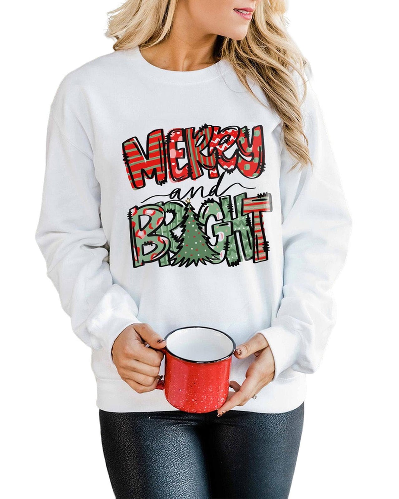 Azura Exchange Christmas Graphic Print Pullover Sweatshirt - L