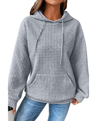 Thumbnail for Azura Exchange Lattice Textured Kangaroo Pocket Hoodie - M