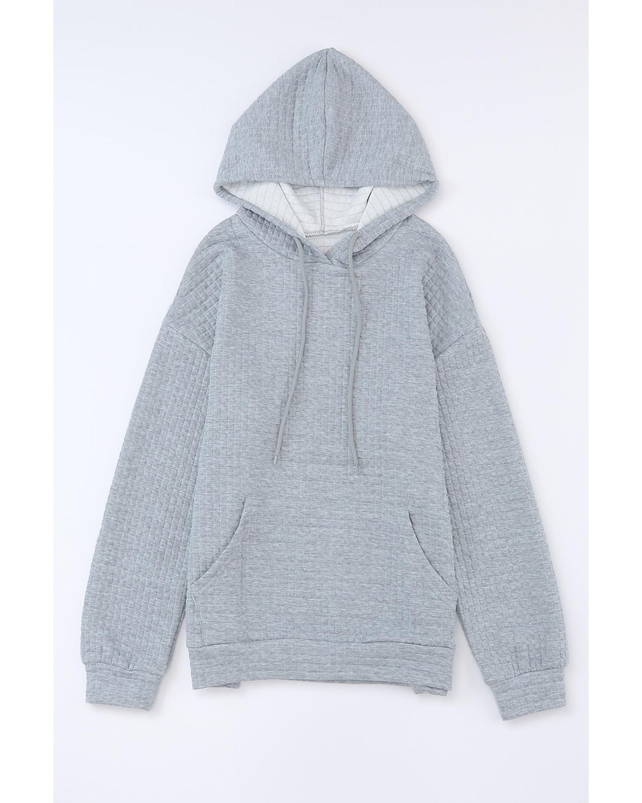 Azura Exchange Lattice Textured Kangaroo Pocket Hoodie - M