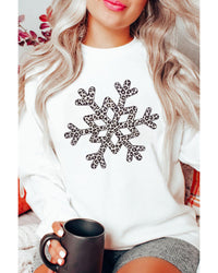 Thumbnail for Azura Exchange Leopard Snowflake Pullover Sweatshirt - 2XL