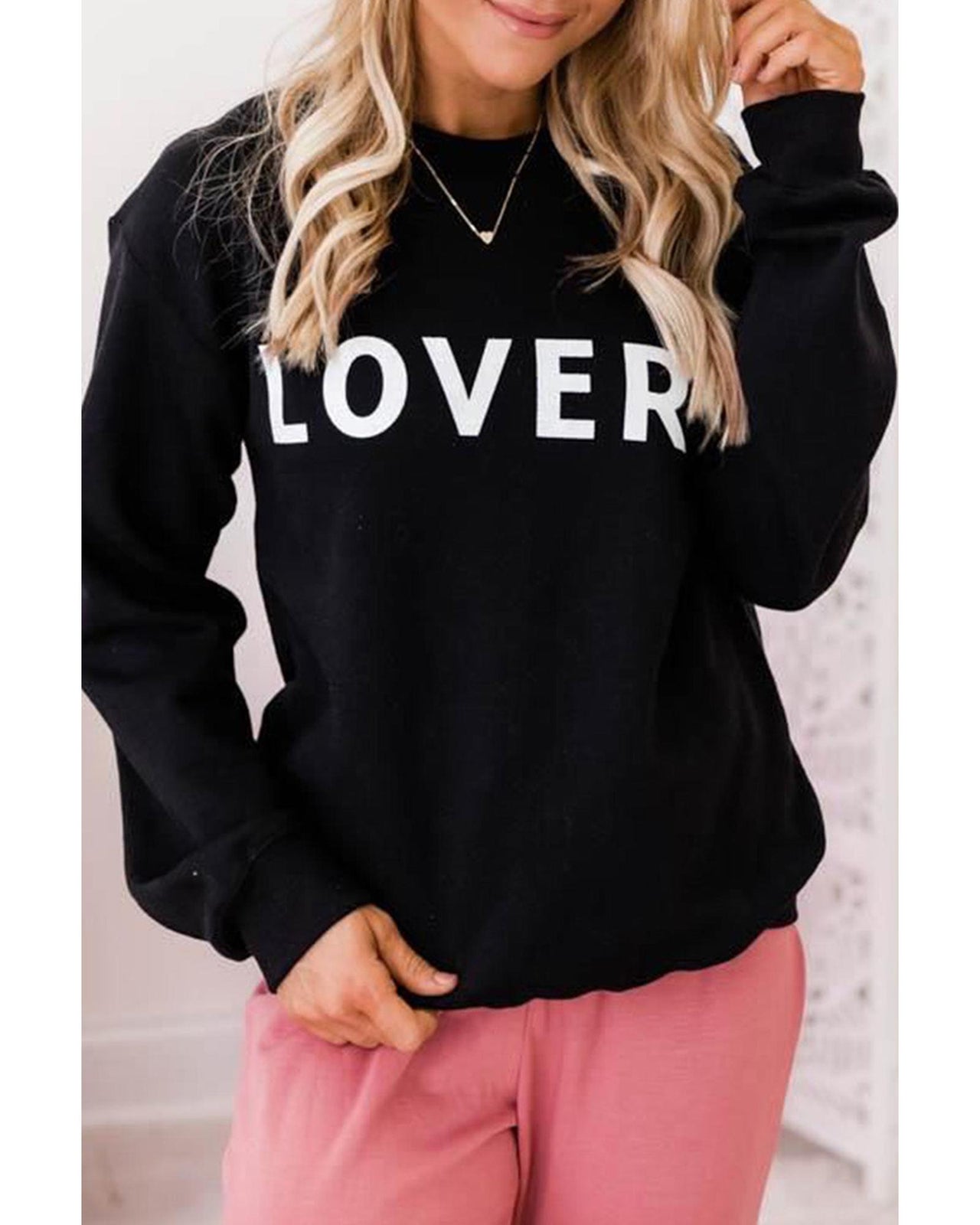 Azura Exchange Lover Crew Neck Sweatshirt with Letter Print - 2XL