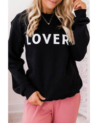 Thumbnail for Azura Exchange Lover Crew Neck Sweatshirt with Letter Print - 2XL