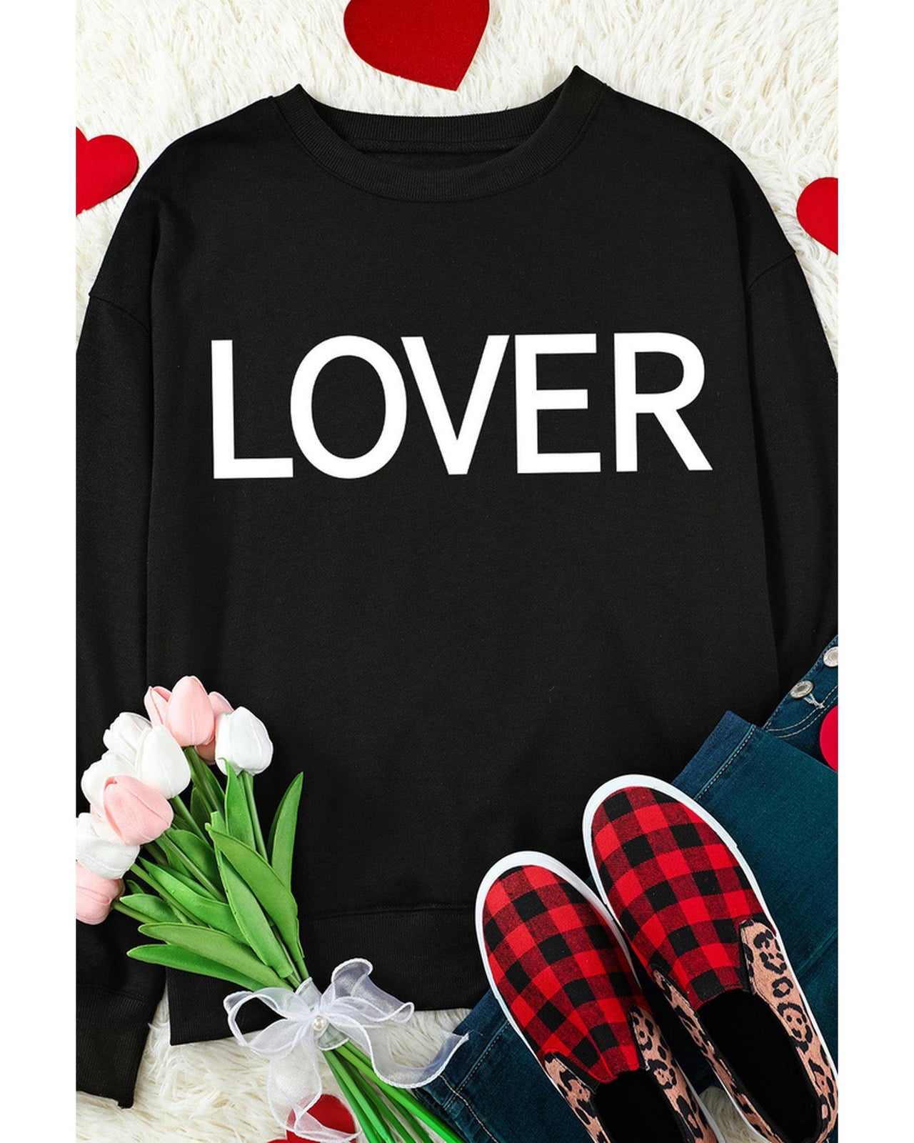 Azura Exchange Lover Crew Neck Sweatshirt with Letter Print - 2XL