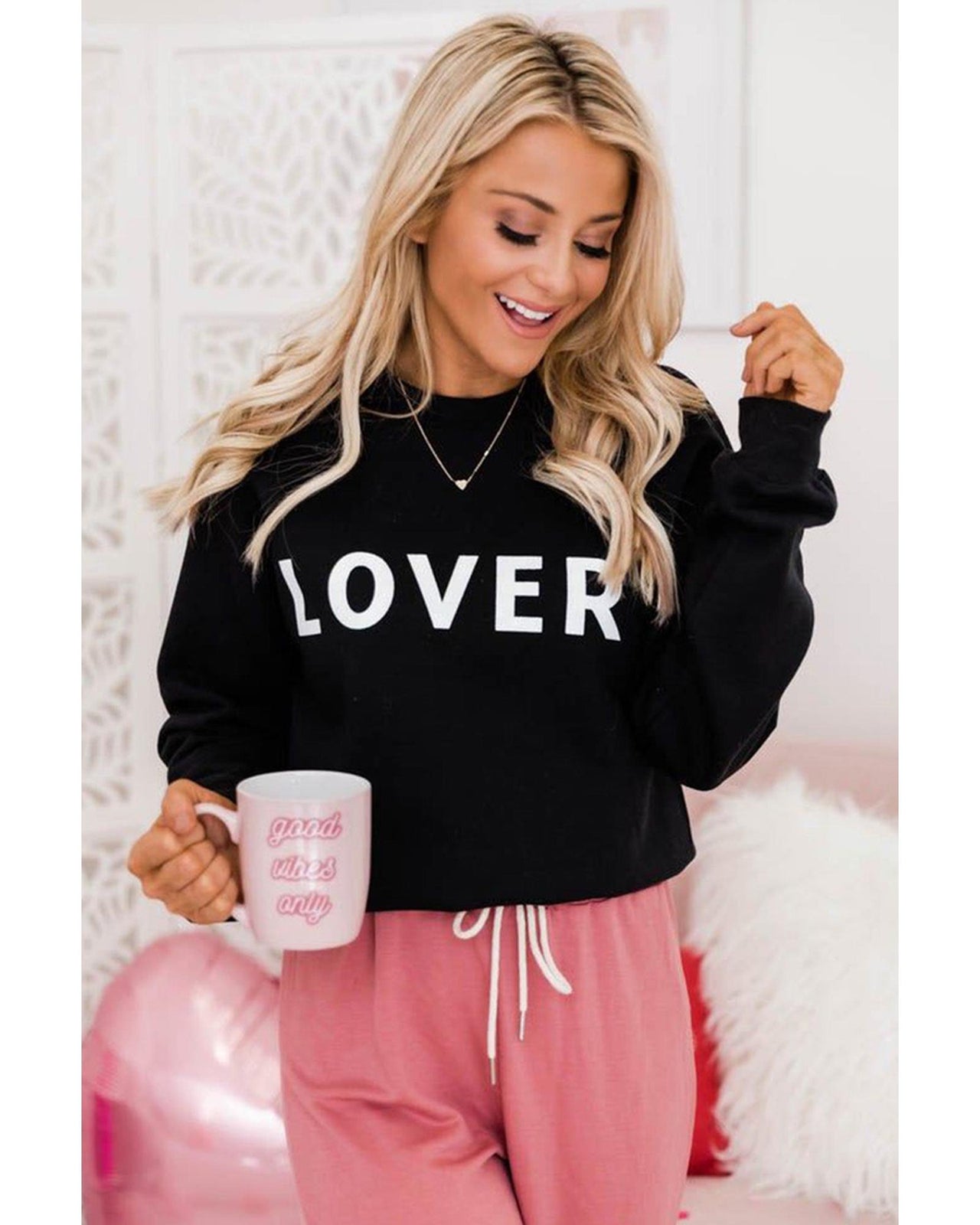 Azura Exchange Lover Crew Neck Sweatshirt with Letter Print - 2XL