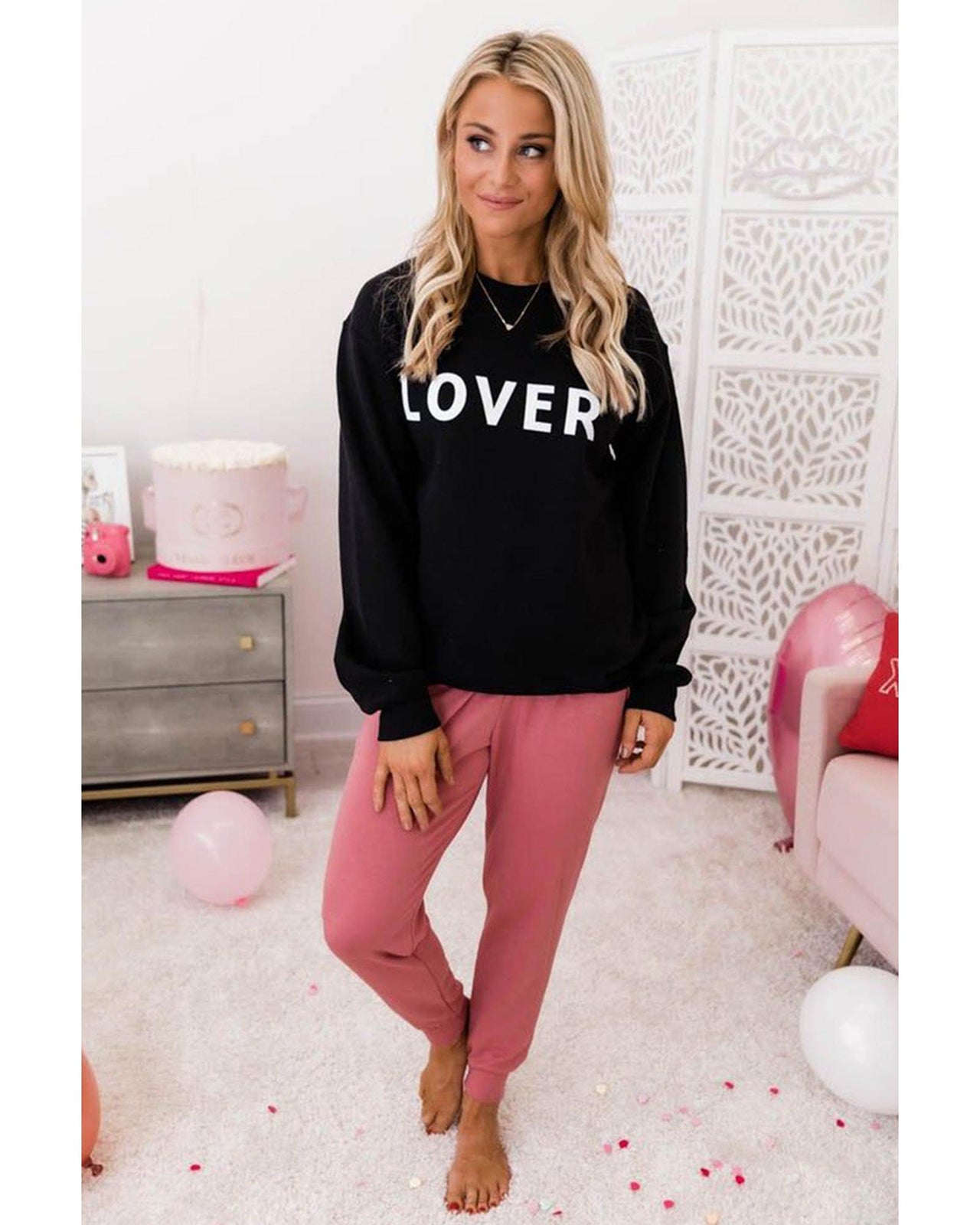 Azura Exchange Lover Crew Neck Sweatshirt with Letter Print - 2XL