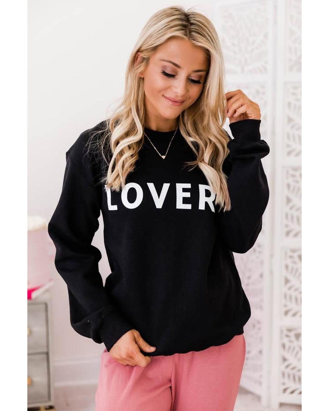 Azura Exchange Lover Crew Neck Sweatshirt with Letter Print - 2XL