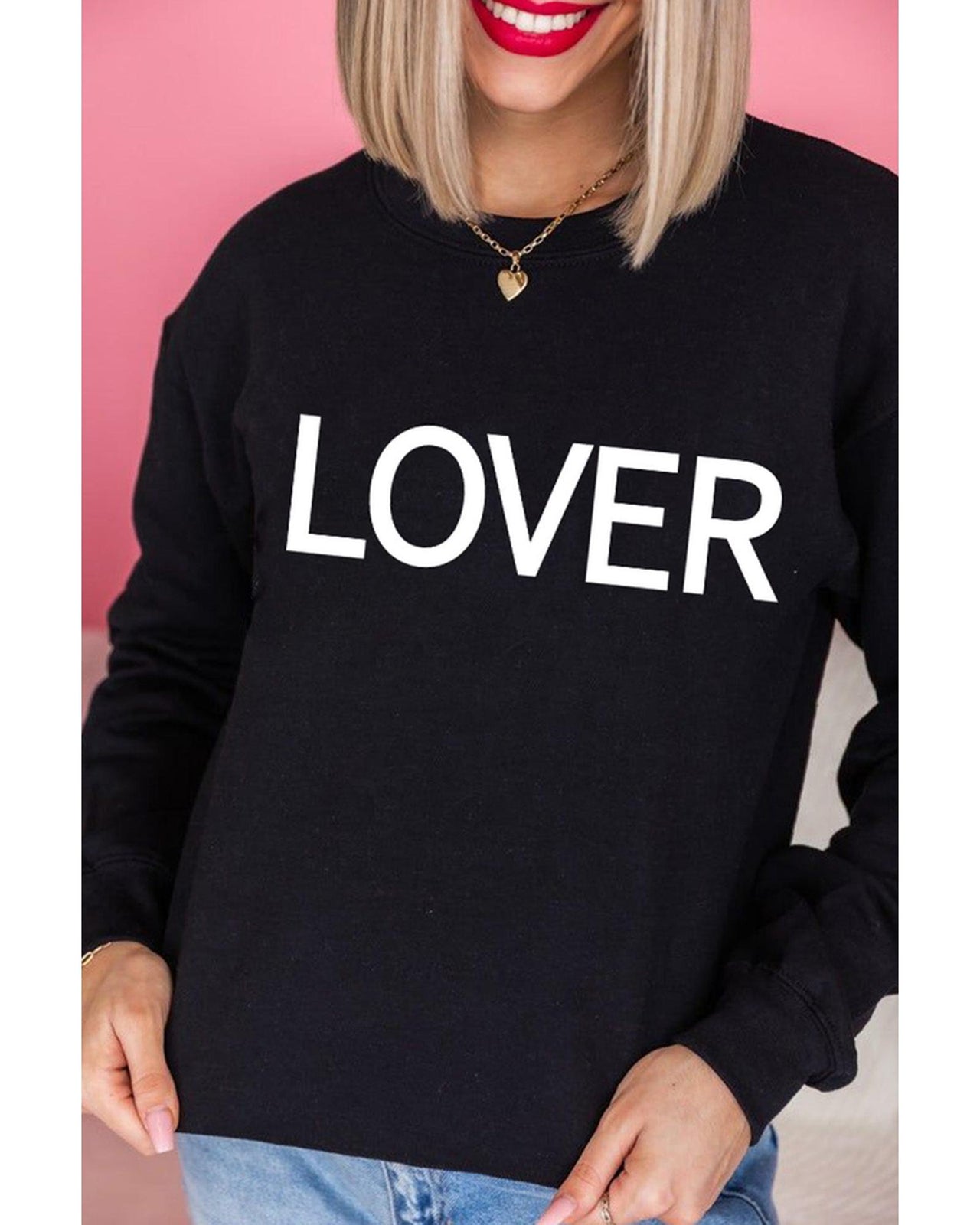 Azura Exchange Lover Crew Neck Sweatshirt with Letter Print - 2XL