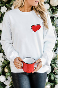 Thumbnail for Azura Exchange Embroidered Heart Pullover Sweatshirt - L