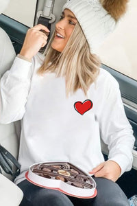 Thumbnail for Azura Exchange Embroidered Heart Pullover Sweatshirt - L