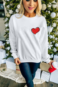 Thumbnail for Azura Exchange Embroidered Heart Pullover Sweatshirt - L