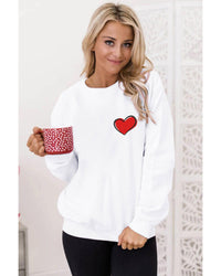 Thumbnail for Azura Exchange Embroidered Heart Pullover Sweatshirt - L