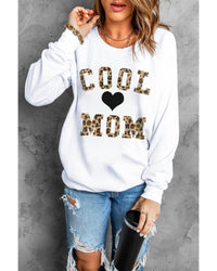 Thumbnail for Azura Exchange Leopard Heart Print Pullover Sweatshirt - L