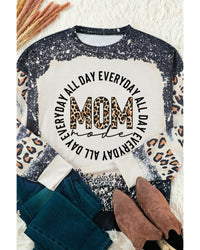 Thumbnail for Azura Exchange MOM Letter Graphic Print Leopard Bleached Sweatshirt - XL