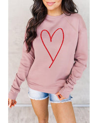 Thumbnail for Azura Exchange Glitter Heart Raglan Pullover Sweatshirt - L