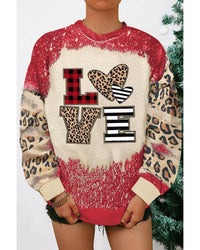 Thumbnail for Azura Exchange Leopard LOVE Element Sweatshirt - L