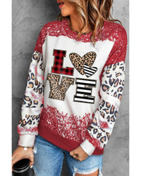 Thumbnail for Azura Exchange Leopard LOVE Element Sweatshirt - L