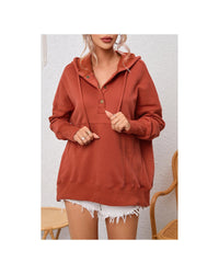 Thumbnail for Azura Exchange Oversized Snap Button Hoodie with Thumb Hole in Orange - L