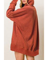 Thumbnail for Azura Exchange Oversized Snap Button Hoodie with Thumb Hole in Orange - L