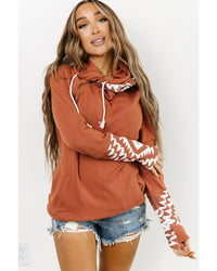 Thumbnail for Azura Exchange Patchwork Aztec Print Hoodie with Thumb Holes - L