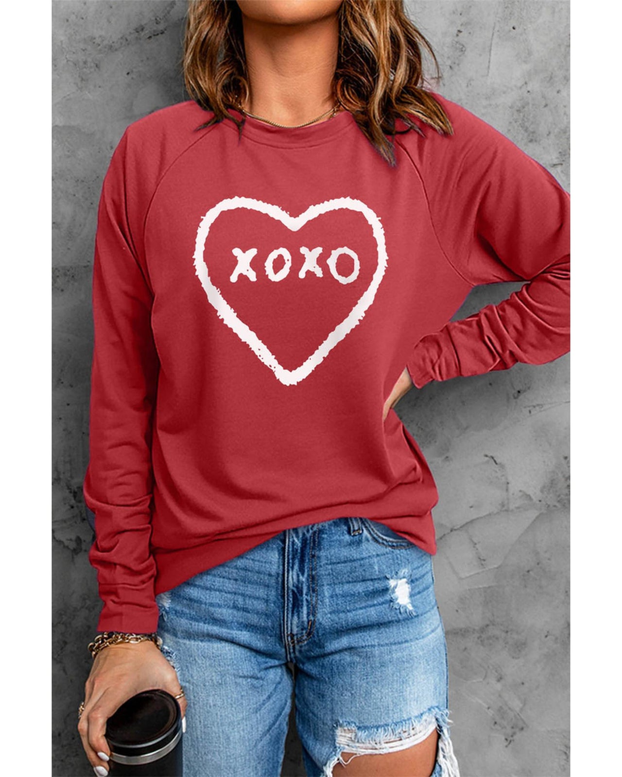 Azura Exchange Heart Pattern Print Valentines Sweatshirt - S