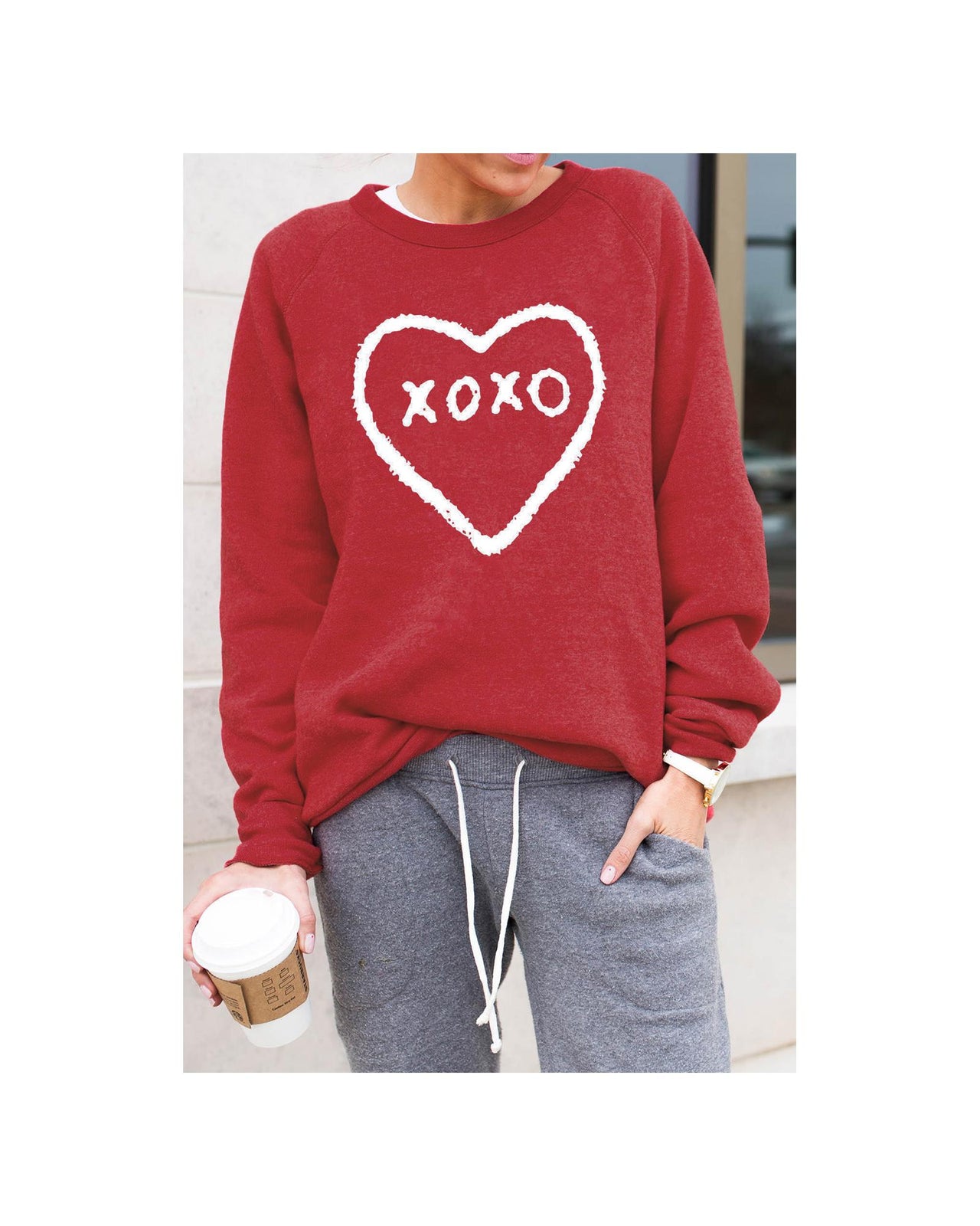 Azura Exchange Heart Pattern Print Valentines Sweatshirt - S