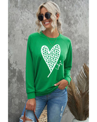 Thumbnail for Azura Exchange Lucky Clover Heart Graphic Sweatshirt - L