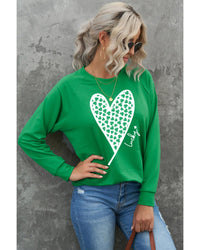 Thumbnail for Azura Exchange Lucky Clover Heart Graphic Sweatshirt - L