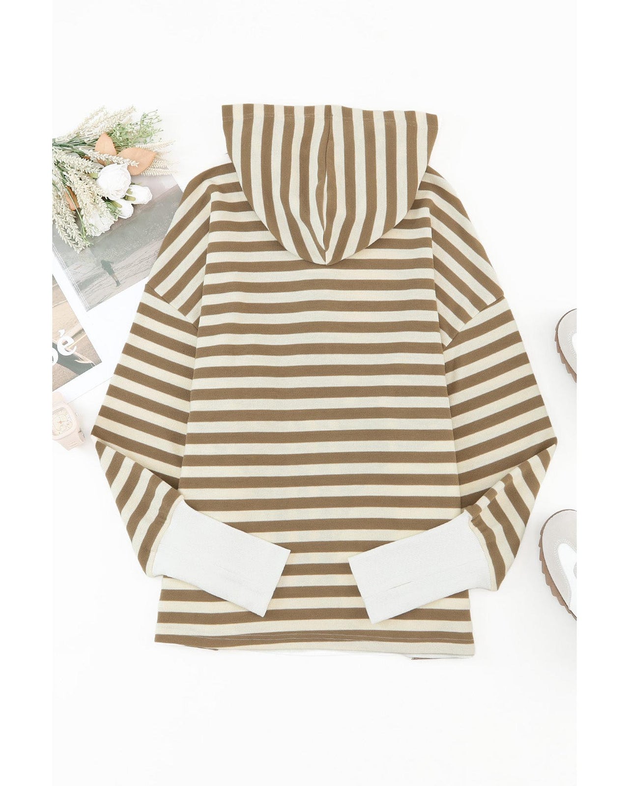 Azura Exchange Striped Oversized Hoodie with Thumbholes - XL