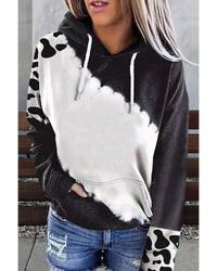 Thumbnail for Azura Exchange Cow Tie Dye Print Pullover Hoodie with Pocket - L