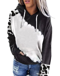 Thumbnail for Azura Exchange Cow Tie Dye Print Pullover Hoodie with Pocket - L