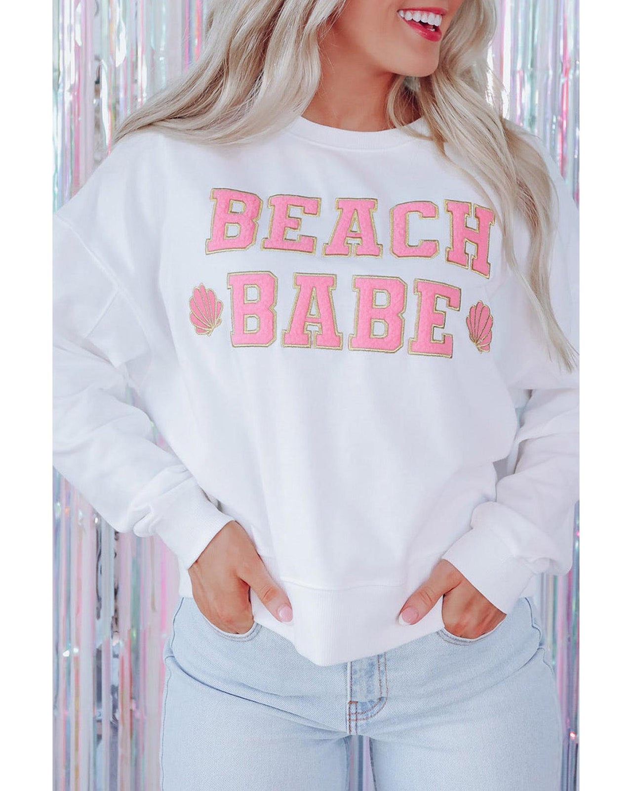 Azura Exchange BEACH BABE Slogan Graphic Sweatshirt - L