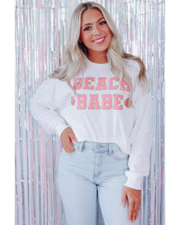 Thumbnail for Azura Exchange BEACH BABE Slogan Graphic Sweatshirt - L