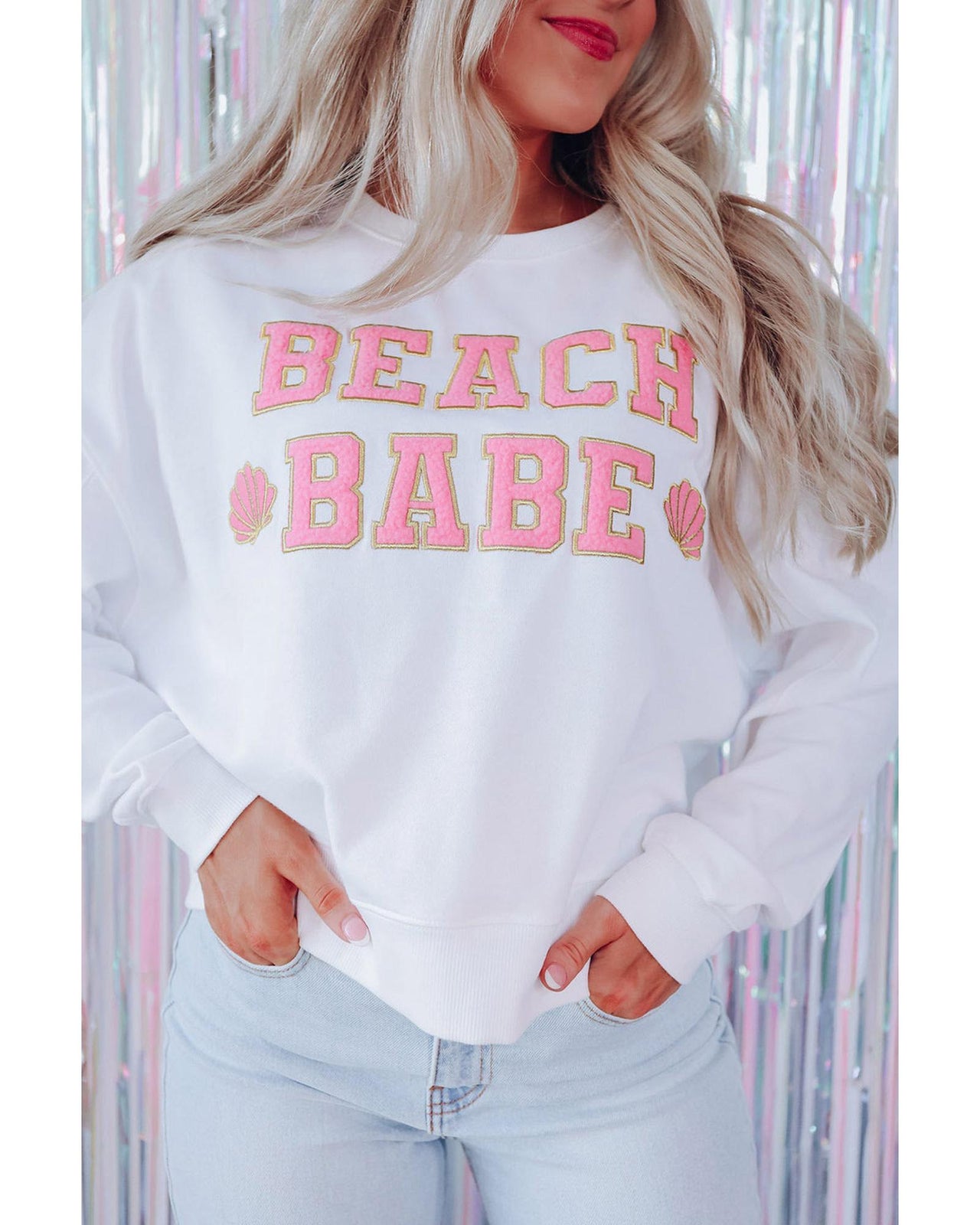 Azura Exchange BEACH BABE Slogan Graphic Sweatshirt - L