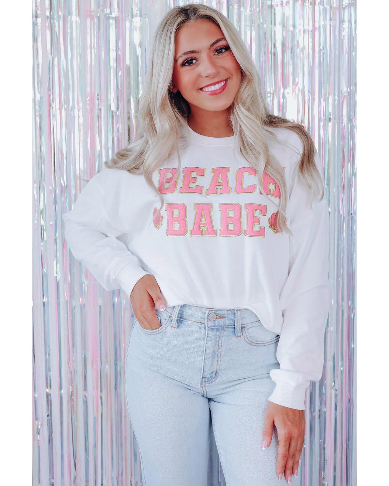 Azura Exchange BEACH BABE Slogan Graphic Sweatshirt - S