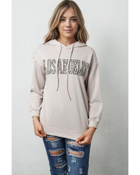 Thumbnail for Azura Exchange Leopard Letter Graphic Hooded Sweatshirt - M