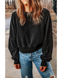 Thumbnail for Azura Exchange Acid Wash Open Back Sweatshirt - XL