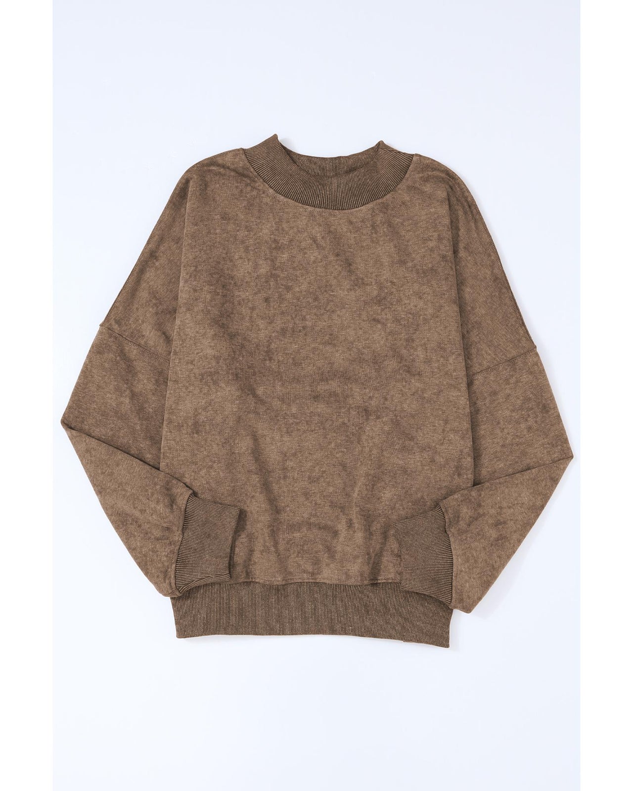 Azura Exchange Relaxed Brown Crew Neck Sweatshirt with Drop Shoulder Design - L