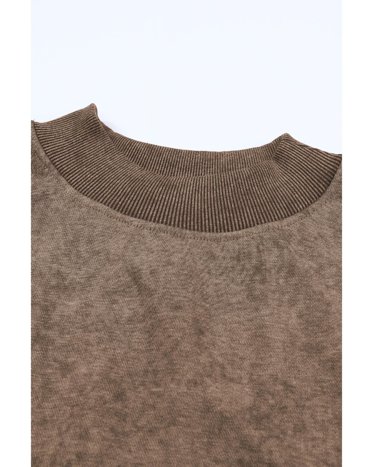 Azura Exchange Relaxed Brown Crew Neck Sweatshirt with Drop Shoulder Design - L