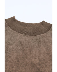 Thumbnail for Azura Exchange Relaxed Brown Crew Neck Sweatshirt with Drop Shoulder Design - L