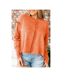 Thumbnail for Azura Exchange Exposed Seamed High Low Raw Edge Sweatshirt - M