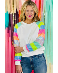 Thumbnail for Azura Exchange Color Block Sequin Raglan Sleeve Sweatshirt - L