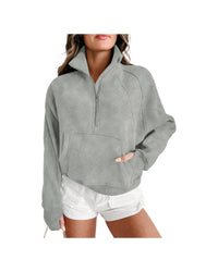 Thumbnail for Azura Exchange Stand Collar Ribbed Sleeve Sweatshirt - L